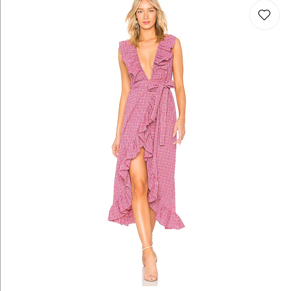 MISA LOS ANGELES STELLA RED GINGHAM DRESS